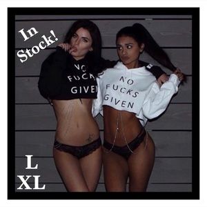 Swim - BNWT- “No F-cks Given” Black Hoodie Crop Sweat Jac Swim - BNWT- “No F-cks Given” Black Hoodie Crop Sweat Jac